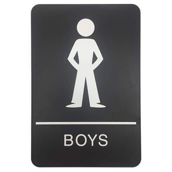 Boys ADA Compliant Restroom Sign - Includes Adhesive Tape and Instructions 1 ...