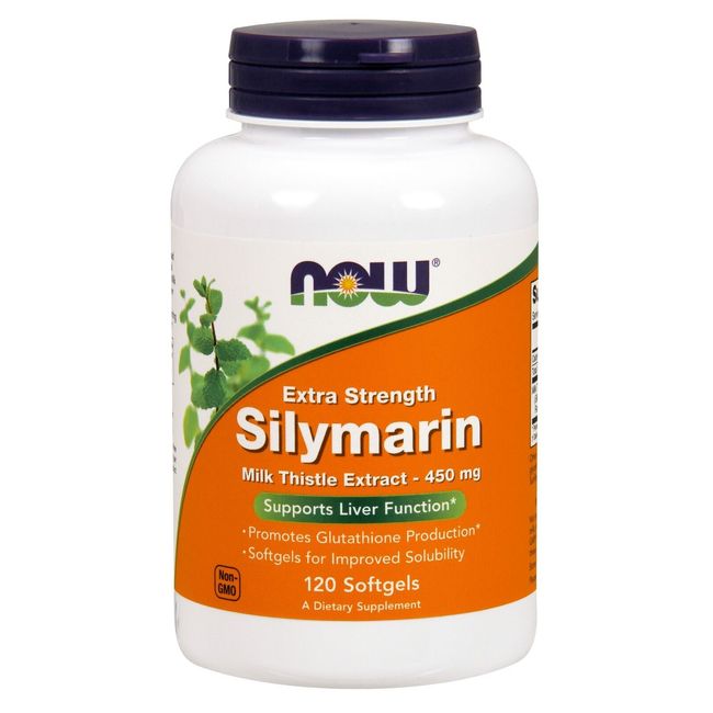 NOW Foods Silymarin Milk Thistle Extract, Extra Strength 450 mg, 120 Softgels