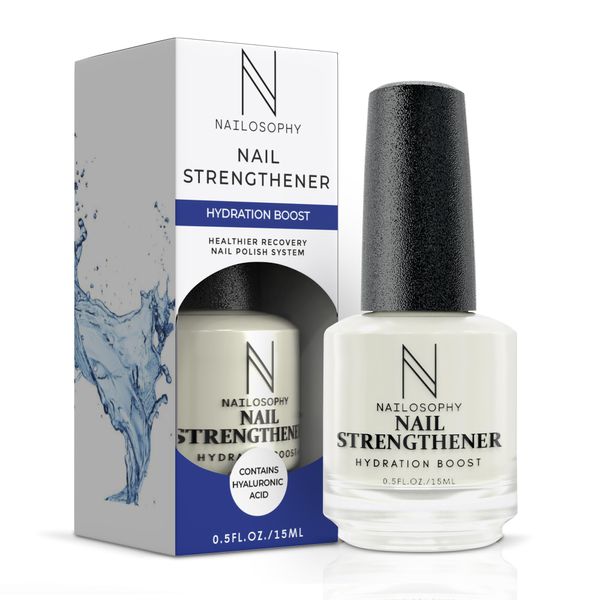 Nail Strengthener & Nail Hardener for Damaged Nails - Hydrates, Moisturises, Forms Protective Coating, Contains Hyaluronic Acid-Nail Growth and Strengthener for Improved Nail Texture, 0.5 FL. OZ./15ml