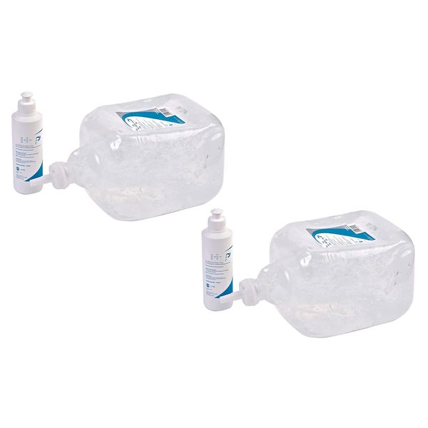 2X Ezy-Aid 5L Ultrasound Gel with 250ml Refill Bottle | 5 Litre Clear Transmission Gel | Non Staining, CE Certified | 2X 5 Litre