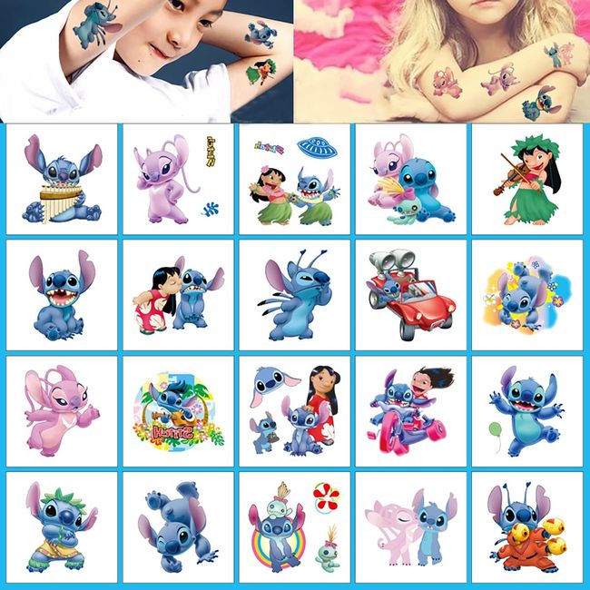 20 Psc Lilo & Stitch Temproary Tattooos Birthday Party Supplies Favors Party Bag Filler for Kids Boys Girls School Rewards……