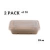 [2 Pack of 50] Compostable Eco Friendly Container Trays with Lids 29 Oz.