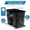 Double Pullout Trash Kitchen Container Can 35 Quart Under Counter Sliding Waste