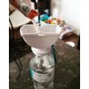 Portable Powder/Pill Supplement Storage Funnel Container 120CC White/Pink