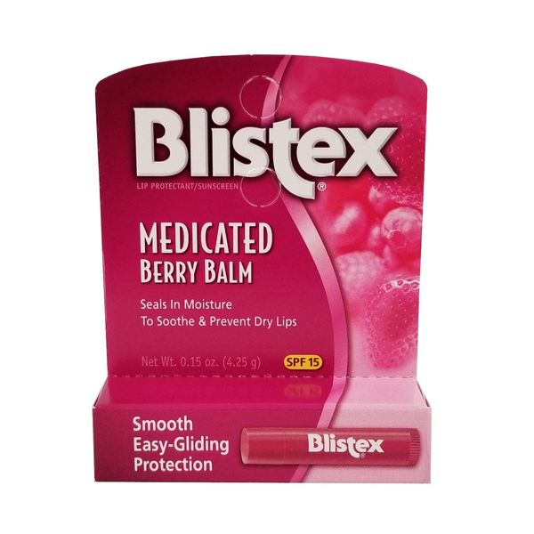 Blistex Medicated Lip Balm, Spf 15, Berry, .15-Ounce Tubes (Pack of 3)