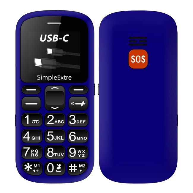 SimpleExtre Senior 1 Big Button Mobile Phone for Elderly, SIM Free Unlocked Mobile Phones with SOS Button | Loud Volume | USB-C Charging | Simple System | Talking Numbers | FM Radio | Torch