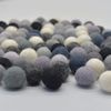 100% Wool Felt Balls - 1.5cm - 100 Count - Assorted Grey, Black and White Colours