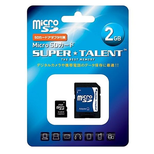 SuperTalent ST02MSDA microSD Card 2GB