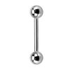 PiercedOff Titanium Straight Barbell with Externally Threaded Solid Balls - Thickness 16GA (1.2mm) / Length 8mm / Ball Sizes 3mm