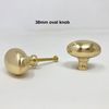 Solid Polished Brass Cabinet Knobs and Handles, I00% Brass (38mm Oval knob)