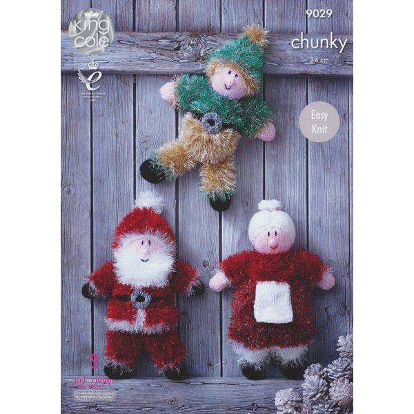 King Cole Tinsel Chunky Knitting Pattern Christmas Toys - 9029