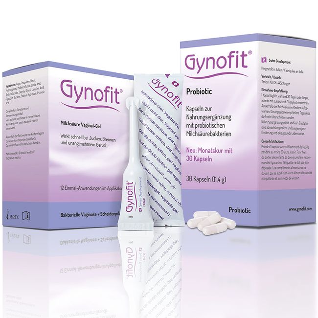 Gynofit Milchsäure Sparset | bestehend aus Gynofit Milchsäurekur & Probiotic 12x5ml/30Kapseln