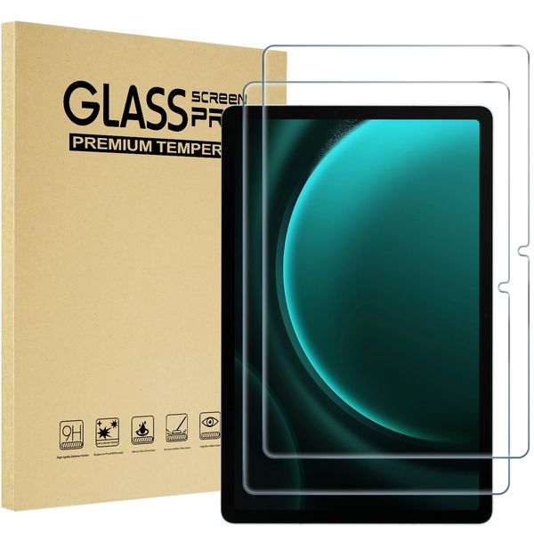 ProCase 2 Pack Screen Protectors for Galaxy Tab S9 FE+ Plus/Tab S9+ Plus 12.4" 2023, 9H Hardness HD Clear Tempered Glass Film Guard for 12.4 inch Galaxy Tablet S9+ /S9 FE+ (SM-X610 X810)