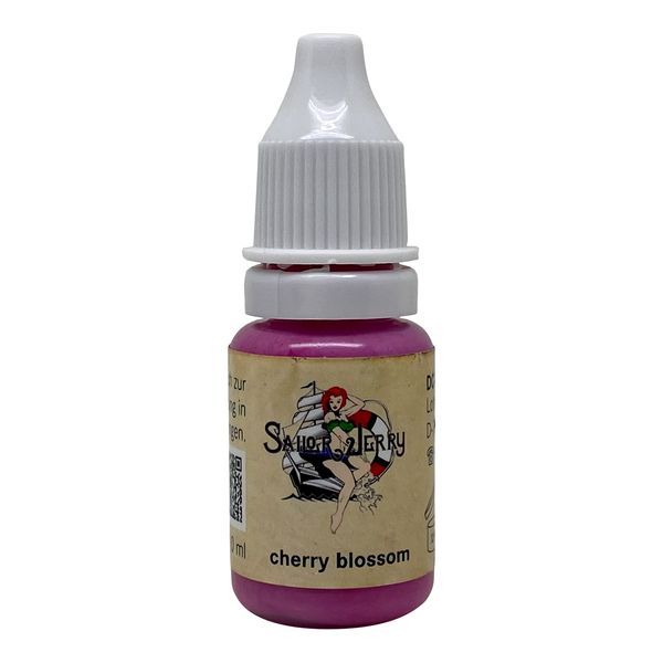 REACH-konforme Sailor Jerry Tattoofarbe, Cherry Blossom, 10 ml, deutsche Tattootinte, MADE IN GERMANY und mit Zertifikat, Tätowierfarbe, Tattoo Ink, deutsche Tattoofarbe, Vertrieb durch HAN-SEN GmbH