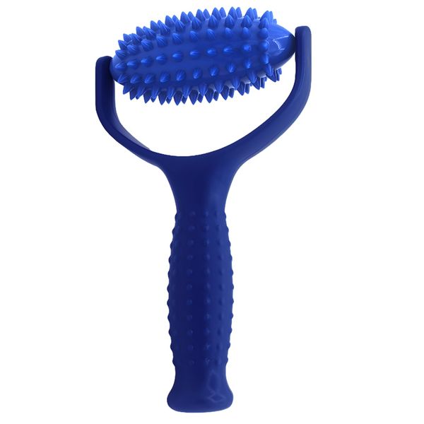 Massage Roller with Handles, Massager Fascia Ball with Nubs, Multifunctional Hedgehog Ball, Massage Roller for Relaxing Foot, Leg and Back Muscles (Blue)