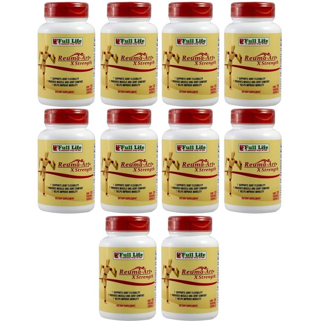 10 Bottles Full Life Reuma-Art X-Strength Joint Mobility & Flexibility 120 Caps