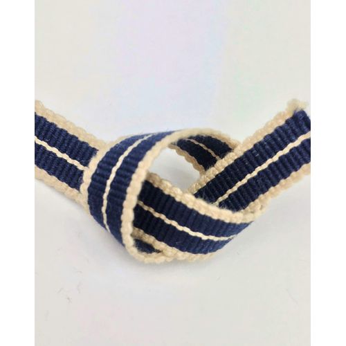 Sanada String Cotton Flat String - 3 Minutes, 6.6 ft (2 m) Cut, Iron Navy Blue + Birds