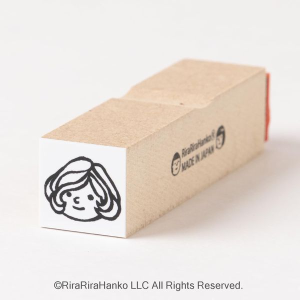 [0.6 inch (15 mm) square] Maron-chan *Face Only*Rubber Stamp *R074