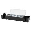 Plastic Bar Centre 4 Compartment Black Garnish Napkin Condiment Dispenser Bar