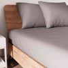 Soleil d'ocre, Jersey Fitted Sheet, Cotton, Grey, 140x190cm