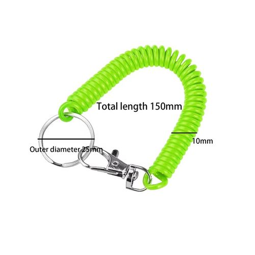 Aoktorkit 10Pcs Stretchy Spiral Keyring Retractable Springs Keychains Coil Springs Keychain Safety Spring Key Holder for School Work Cell Phone, Green