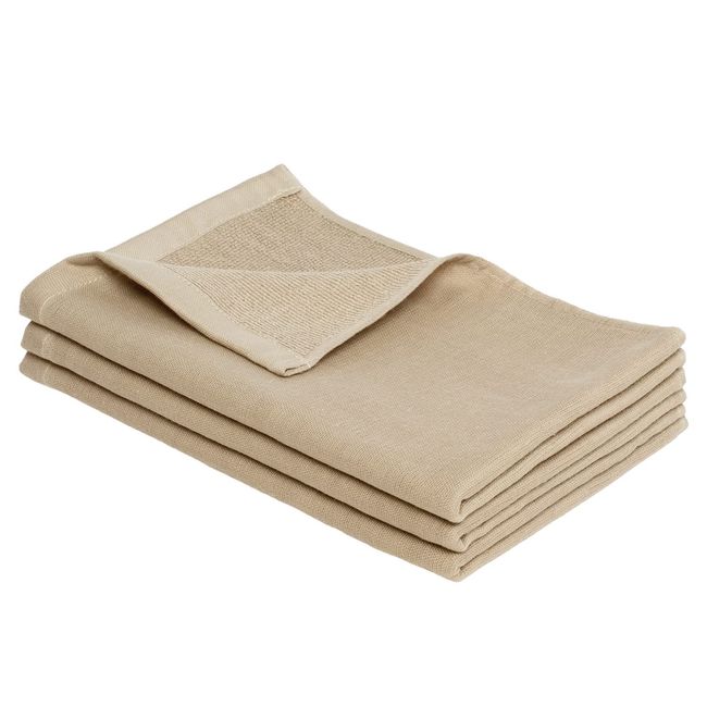 Bloom Gauze Towel, Face Towel, Set of 3, Speedlie, Senshu Towel, Quick Drying, Lightweight, Thin, 100% Cotton (Mocha)