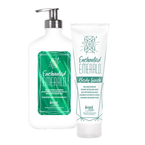 Enchanted Emerald Hydration Bundle by Devoted Creations- Moisturizer + Body Wash