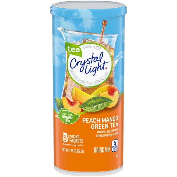 Crystal Light Sugar-Free Peach Mango Green Tea Naturally Flavored Powdered Drink Mix 60 Count Pitcher Packets