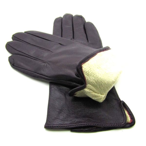 Ladies Premium Soft Genuine Leather Gloves (Large, Purple)
