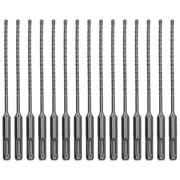 15Pcs 3/16"x8" SDS Plus Hammer Drill Bit Carbide Tip Masonry Concrete Drill Bit