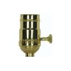 Satco 3 Piece Stamped Solid Brass 3 Way (2 Circuit) Turn Knob Socket