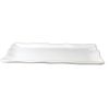 Lucky Star Melamine Rectangular Dinner Serving Plate, Wavy Rim, White, 6-pcs per case (13-7/8" X 10")