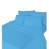 Comfy Nights Brushed Cotton Flannelette Sheet Set - Fitted Sheet, Flat Sheet & Pillow Case, Single - Blue