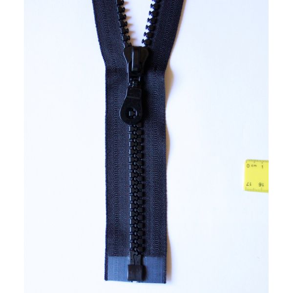 Colour: Plastic Black Zip Separable 8 mm Width Staple Motorcycle Jacket, 60 cm
