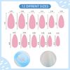 Summer Beach Fake Blue Nails Seas Oceans Full Cover Artificial Glue on Nails Women Girls 24PCS Stiletto Matte Nail Art Shell Manicure Decoration