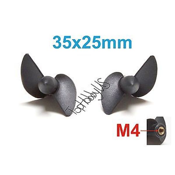 1 Set D35mmxP25 Left & Right  RC Boat Propellers, M4 Threaded (US SELLER & SHIP)