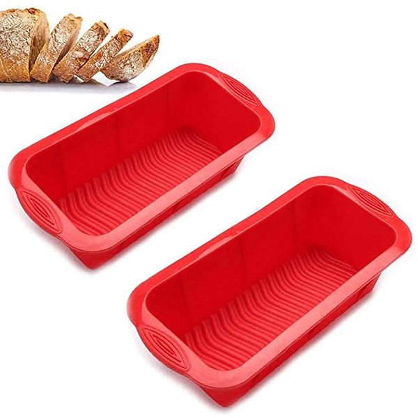 ZEACCT 2pcs-Baking Silicone Bread and Loaf Rectangle Bakeware Non-Stick Loaf Pan/Silicone Mould DIY/Pastry, Cake Baking Pan/Bread Tins/Disposable Bread Liner Toast Making