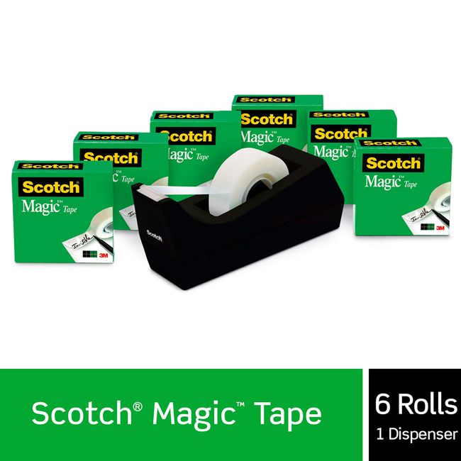 Scotch Magic Tape, Invisible, 6 Tape Rolls