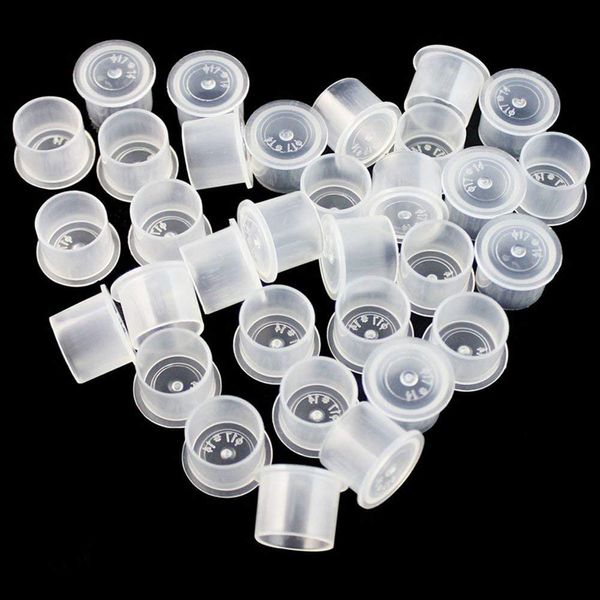 Tattoo Ink Caps Cups - SOTICA 300PCS #17 Große Tattoo Ink Cups aus Kunststoff Microblading Makeup Tattoo Pigment Ink Caps mit Base White für Tattoo Ink Tattoo Supplies