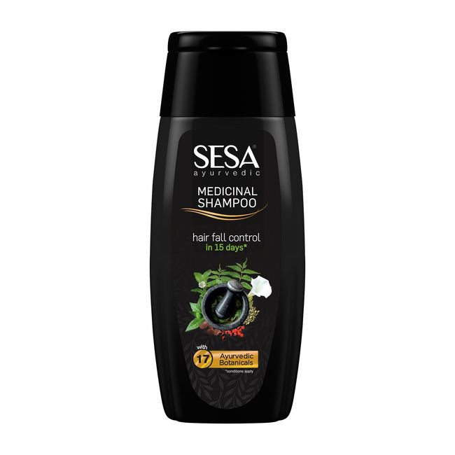 sesa Ayurvedic Medicinal Shampoo for Hair Fall Control and Hair Growth Bhringraj & 16 Rare Herbs All Hair Types Paraben Free 200 ml (Pack of 1) Ayurvedic Medicinal Shampoo 200ml