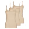 Nina von C Pack of 3 Women's Daily Spaghetti Top Undershirt Cotton, nude