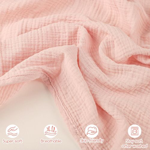 Summer Muslin Infant Car Seat Cover, Breathable Carseat Cover for Baby Girls, Multi-Purpose Breastfeeding Covers for Nursing, Pink
