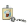 Root Beer Float Stainless Steel 1oz Mini Flask Key Chain