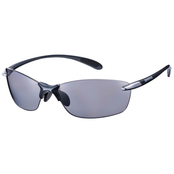 SWANS Airless Leaf-Fit SALF-0051 GMR Sports Sunglasses, Polarized Lenses, Black (Dark Gun Metallic)/Light Silver