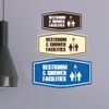 Fancy Restroom & Shower Facilities Sign (Black) - Medium