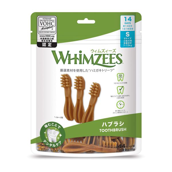 Wimseases Dog Treats Toothbrush Small (Small Dogs, Weight 15.6 - 26.5 lbs (7 - 12 kg), Small Dogs, Weight 14 Pieces (x1)