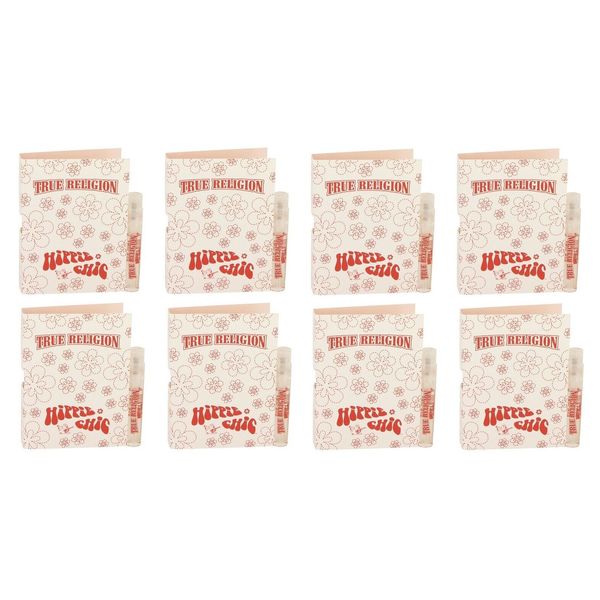 8x True Religion Hippie Chic samples vials EDP Spray for Women 0.05 oz