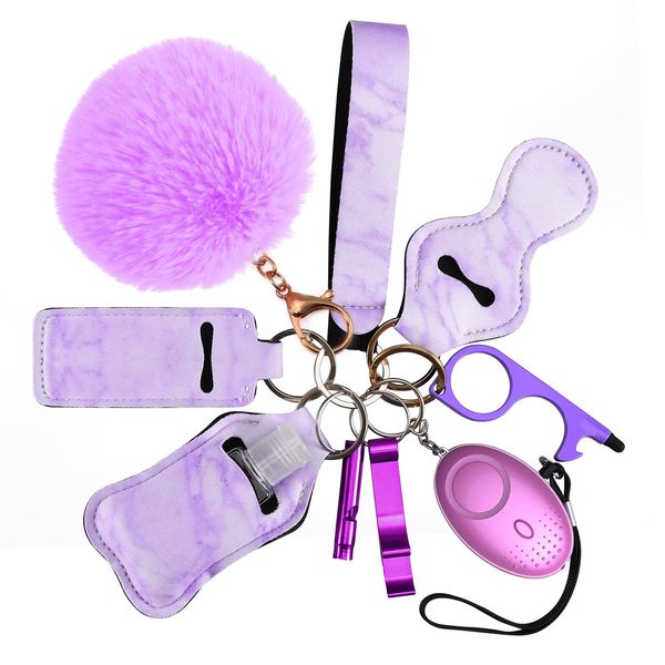 Ankilo Safe Sound Personal Alarm 10 Pcs Set Self Defense Keychain Set for Women and Kids, Safety Keychain Accessories, with Safe Sound Personal Alarm