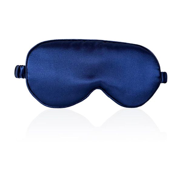 ECHOLLY Sleep Eye Mask-Perfect Light Blockout Comfort Soft Eye Mask for Women Men-100% Silk Eye Mask 2 Pairs of Ear Plugs Eye Mask for Sleeping with Pouch for Travelling(Blue)