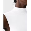 PUMIEY Body suits for Womens Mock Turtle Neck Bodysuit Splashed White Medium